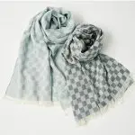 本藍染市松柄ストール